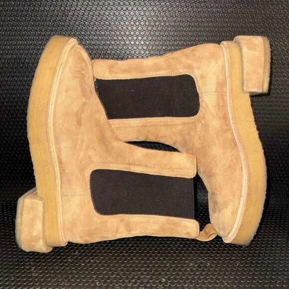 Frame La Canon Platform Brown Tan Chelsea Boot Bootie Chamois Womens Size 8.5 40 - Picture 4 of 8